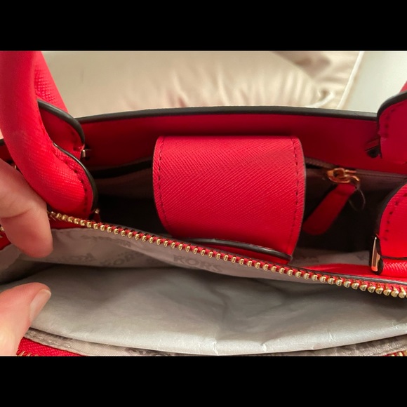 NWT Michael Kors red crossbody satchel purse - Picture 11 of 12